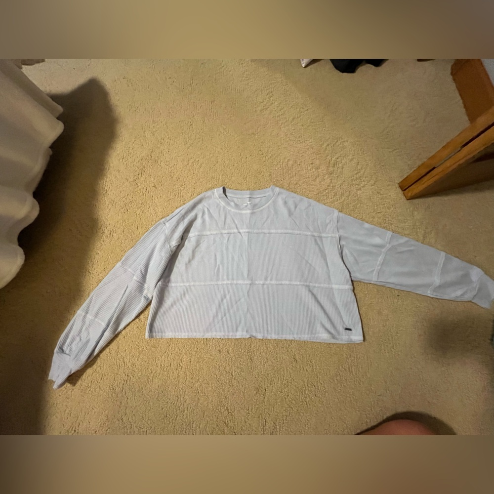 Hollister Light Blue Ribbed Long Sleeve Shirt